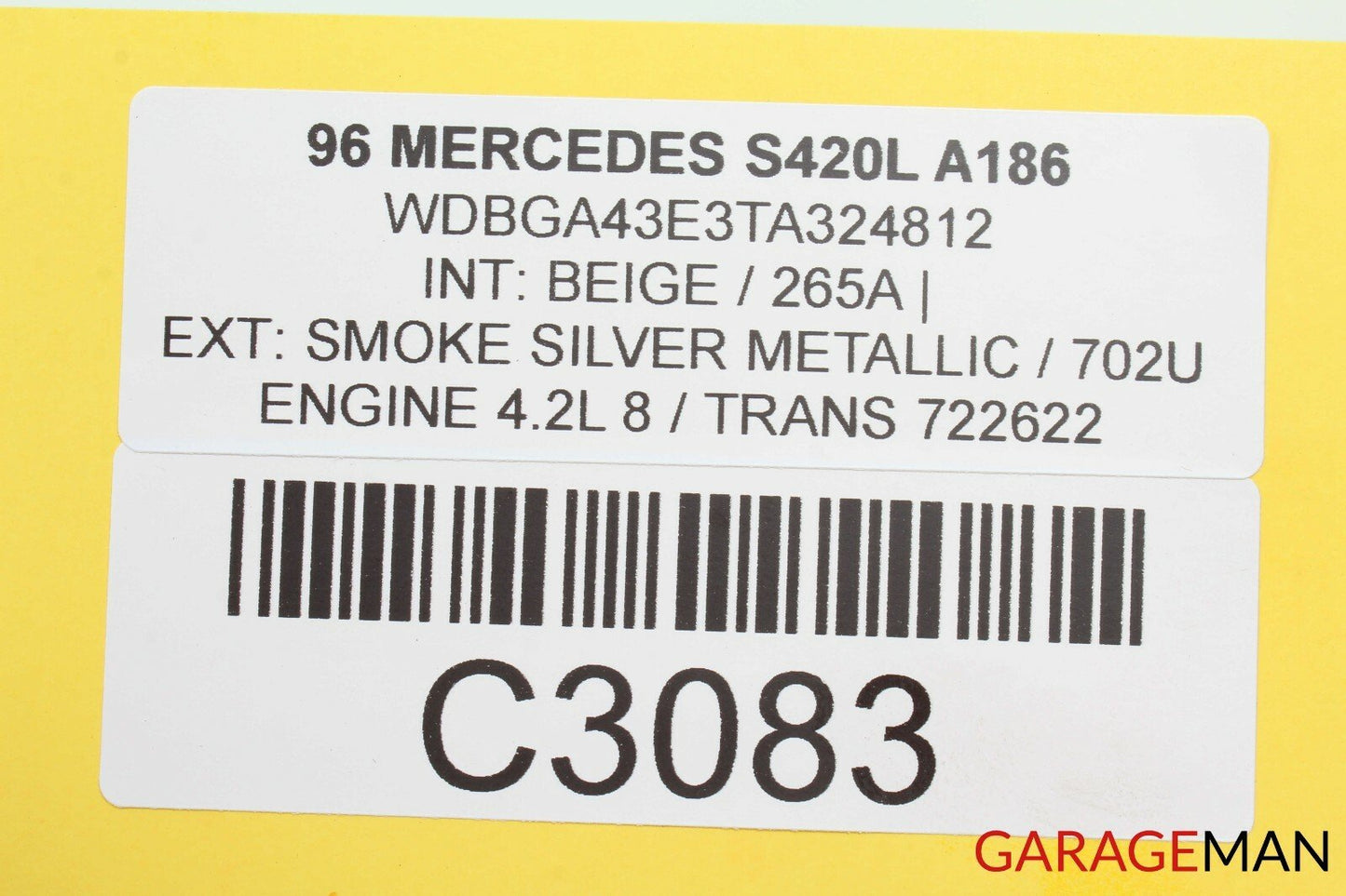 94-99 MERCEDES W140 S420 ENGINE SENSOR VALVE OEM