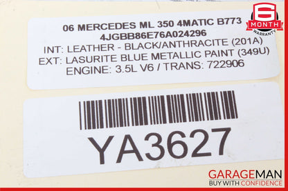 06-13 Mercedes W164 ML350 GL450 Dash Headlight Control Switch Module Unit Black