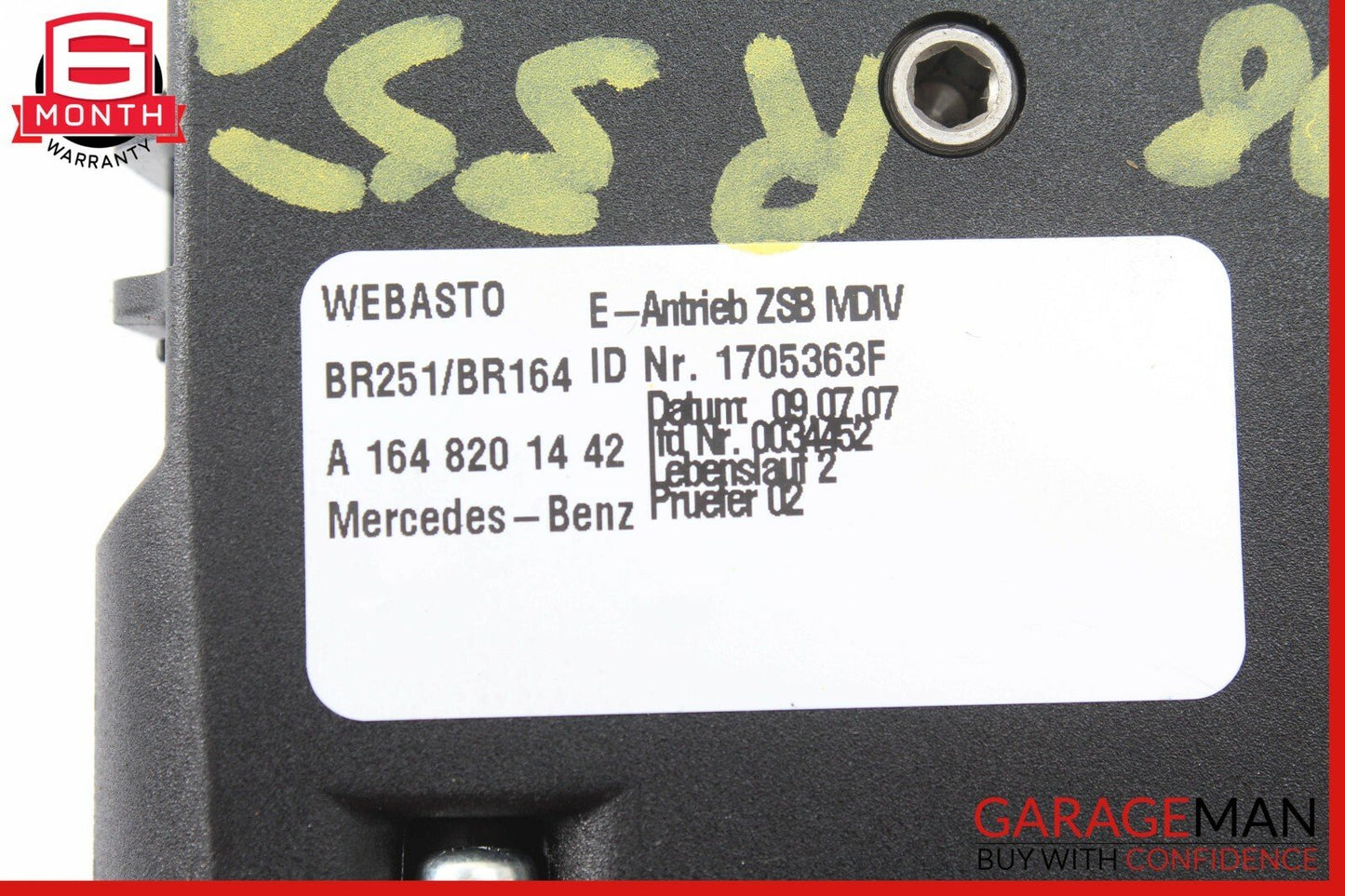 06-12 Mercedes W251 R350 GL450 ML63 AMG Panoramic Sunroof Sun Roof Motor OEM