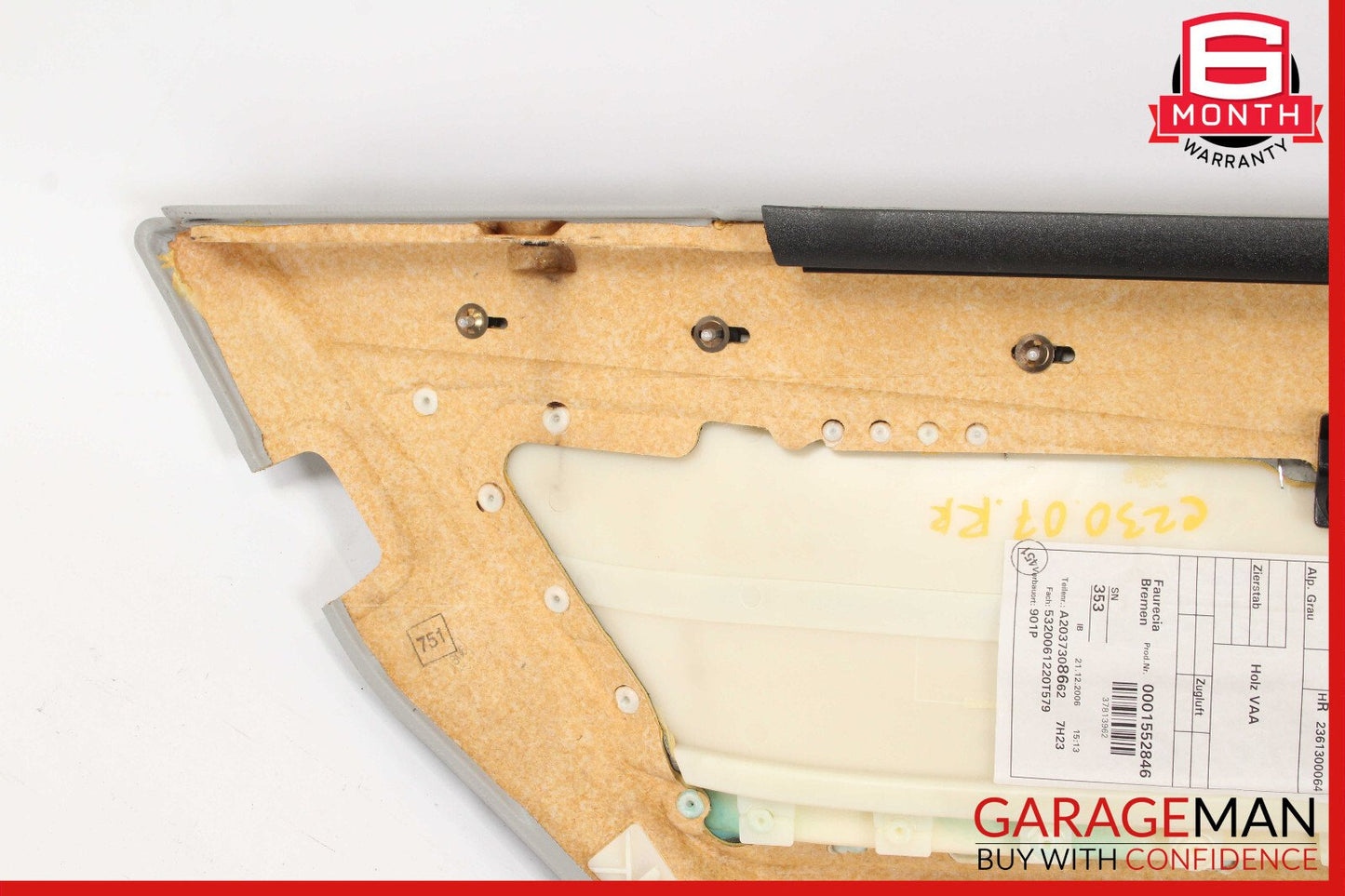 05-07 Mercedes W203 C230 C350 Rear Right Side Interior Door Panel OEM