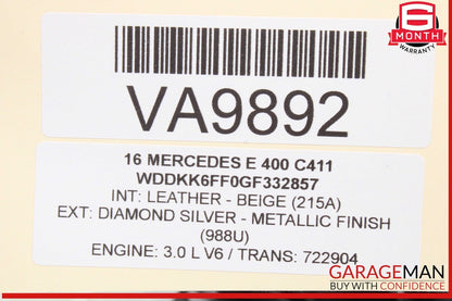 10-17 Mercedes W207 E400 Power Brake Booster Master Cylinder w/ Reservoir OEM