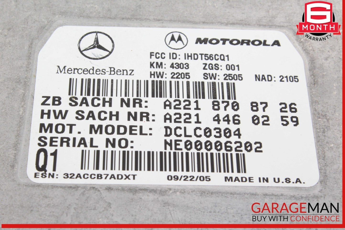 06-12 Mercedes W221 S550 Voice Communication Control Module Unit OEM
