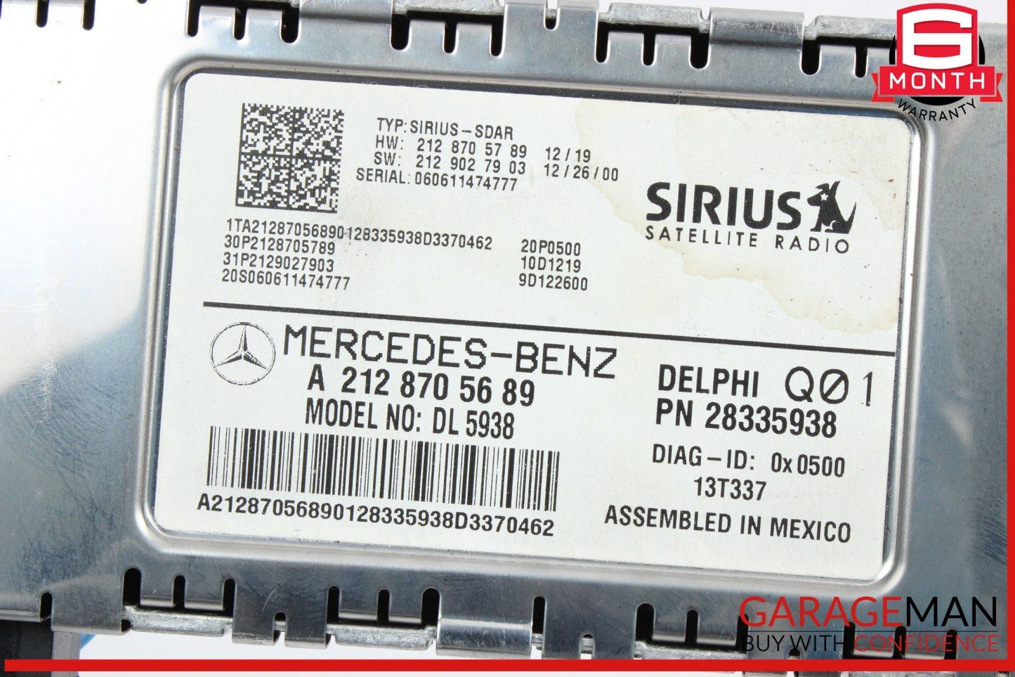 14-19 Mercedes W204 C250 Sirius Satellite Radio Receiver 2128705689 OEM
