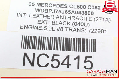 00-06 Mercedes W215 CL500 Rear Right Side Door Window Regulator Motor OEM