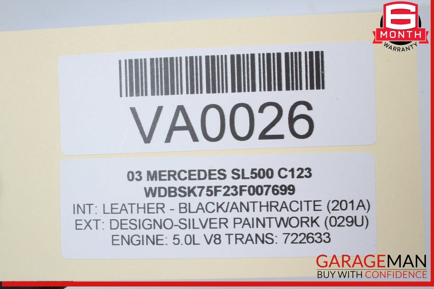03-06 Mercedes R230 SL500 SL55 Front Right Side Exterior Door Handle Keyless Go