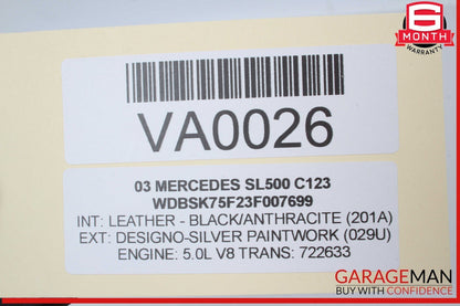 03-06 Mercedes R230 SL500 SL55 Front Right Side Exterior Door Handle Keyless Go