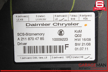 03-12 Mercedes X164 GL450 4MATIC Front Left Side Seat Control Module Unit