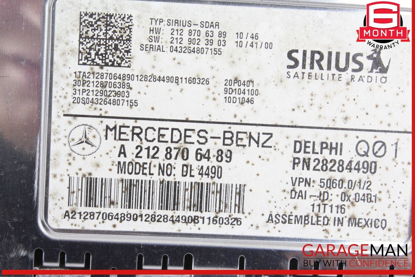 08-12 Mercedes W204 C250 Sirius Satellite Radio Receiver Module 2128706489 OEM