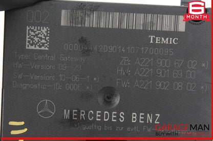07-14 Mercedes W221 S550 S400 Central Gateway Control Module Unit 2215408362 OEM