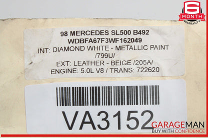 96-02 Mercedes R129 SL500 SL320 Front Right Side Door Lock Latch Actuator OEM