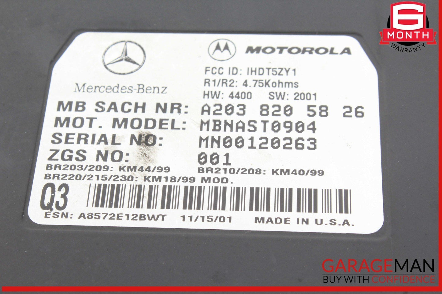 00-09 Mercedes W203 C32 AMG SL550 Voice Command Control Module 2038205826 OEM