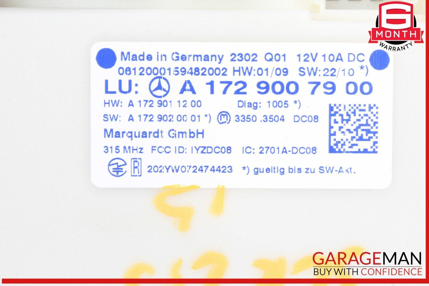 10-15 Mercedes R172 SLK250 C300 Keyless Go Entry Control Module 1729007900 OEM