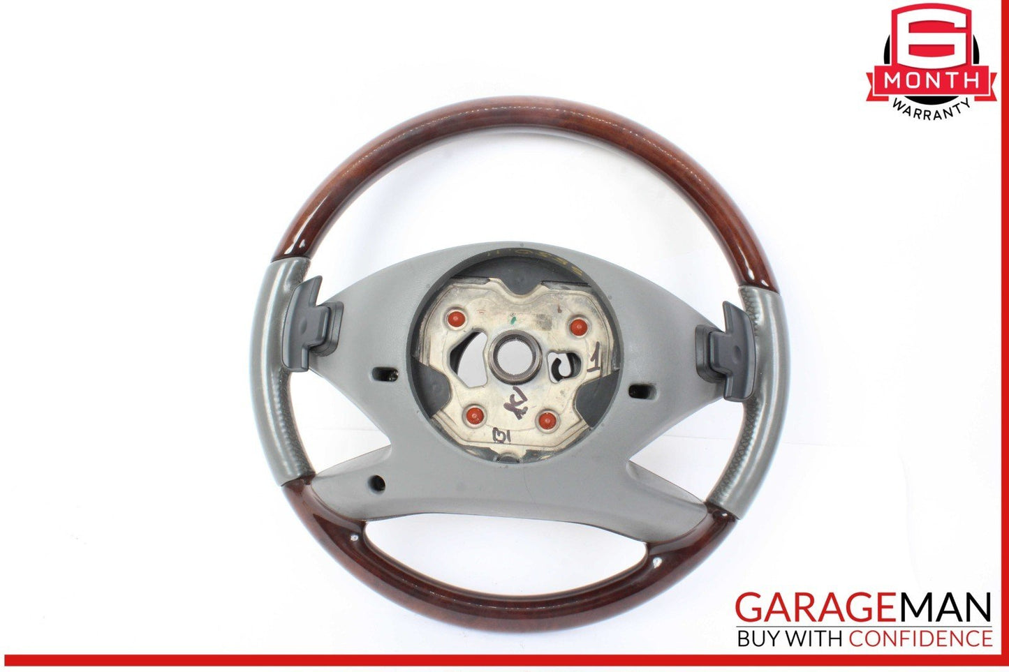 10-14 Mercedes W221 S550 S600 Steering Wheel w/ Paddle Shifters Gray Wood OEM