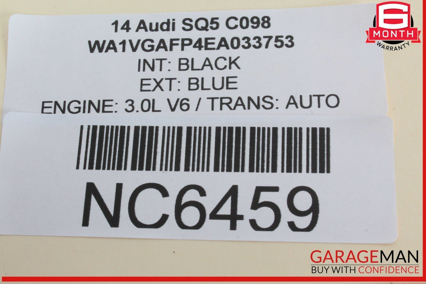 14-17 Audi SQ5 Rear Left Driver Side Window Regulator Motor 8K0959811A OEM