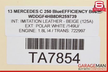 08-16 Mercedes C250 E400 GLK350 Rear Left Door Window Regulator Motor Unit OEM