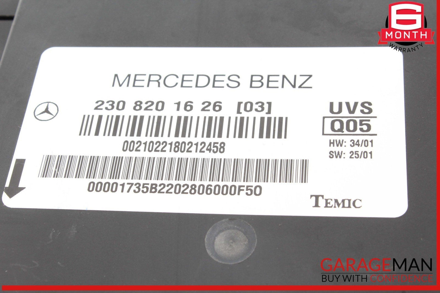 03-08 Mercedes R230 SL500 SL55 AMG SL550 Convertible Top Roof Control Module OEM