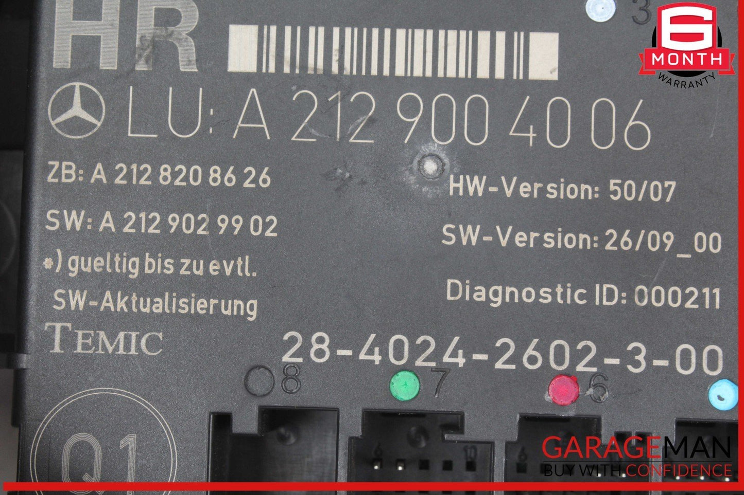 08-18 Mercedes W212 E350 Bluetec Rear Right Side Door Control Module 2129004006