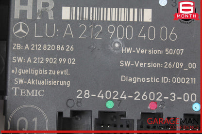 08-18 Mercedes W212 E350 Bluetec Rear Right Side Door Control Module 2129004006