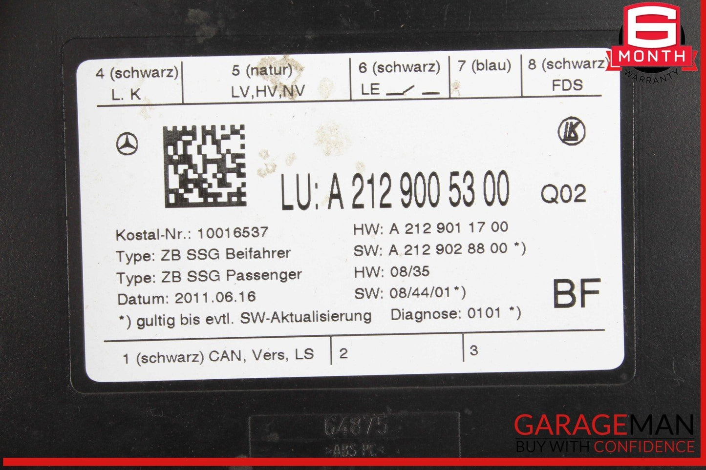 08-20 Mercedes W212 E350 Bluetec C300 Front Right Side Seat Control Module Unit
