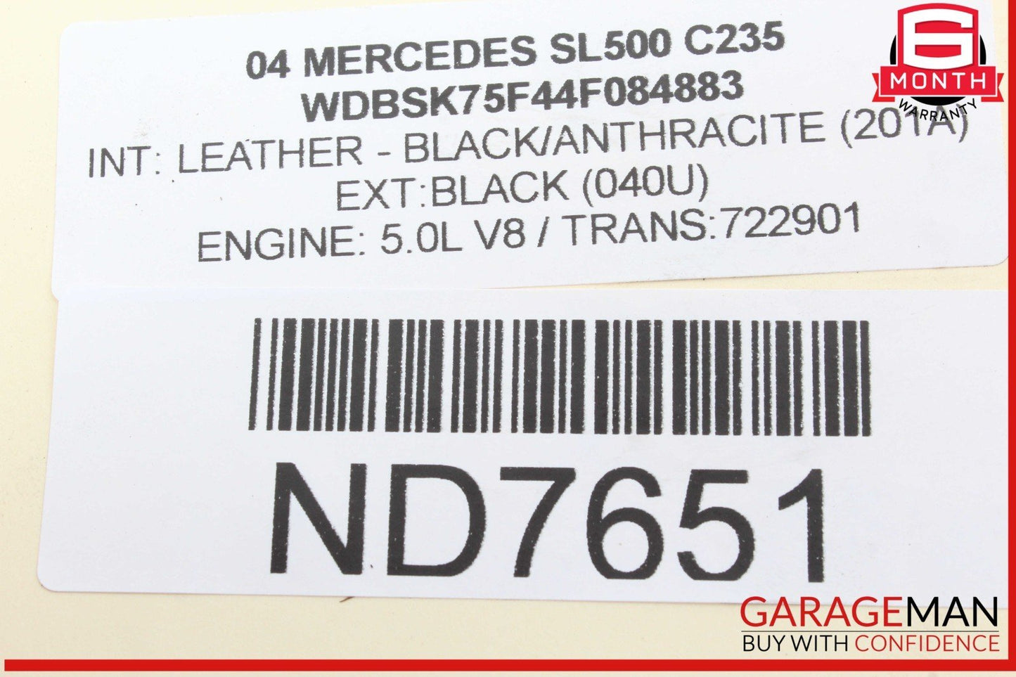 03-06 Mercedes R230 SL500 SL600 Front Towing Hook Mount Bracket 2306204734 OEM