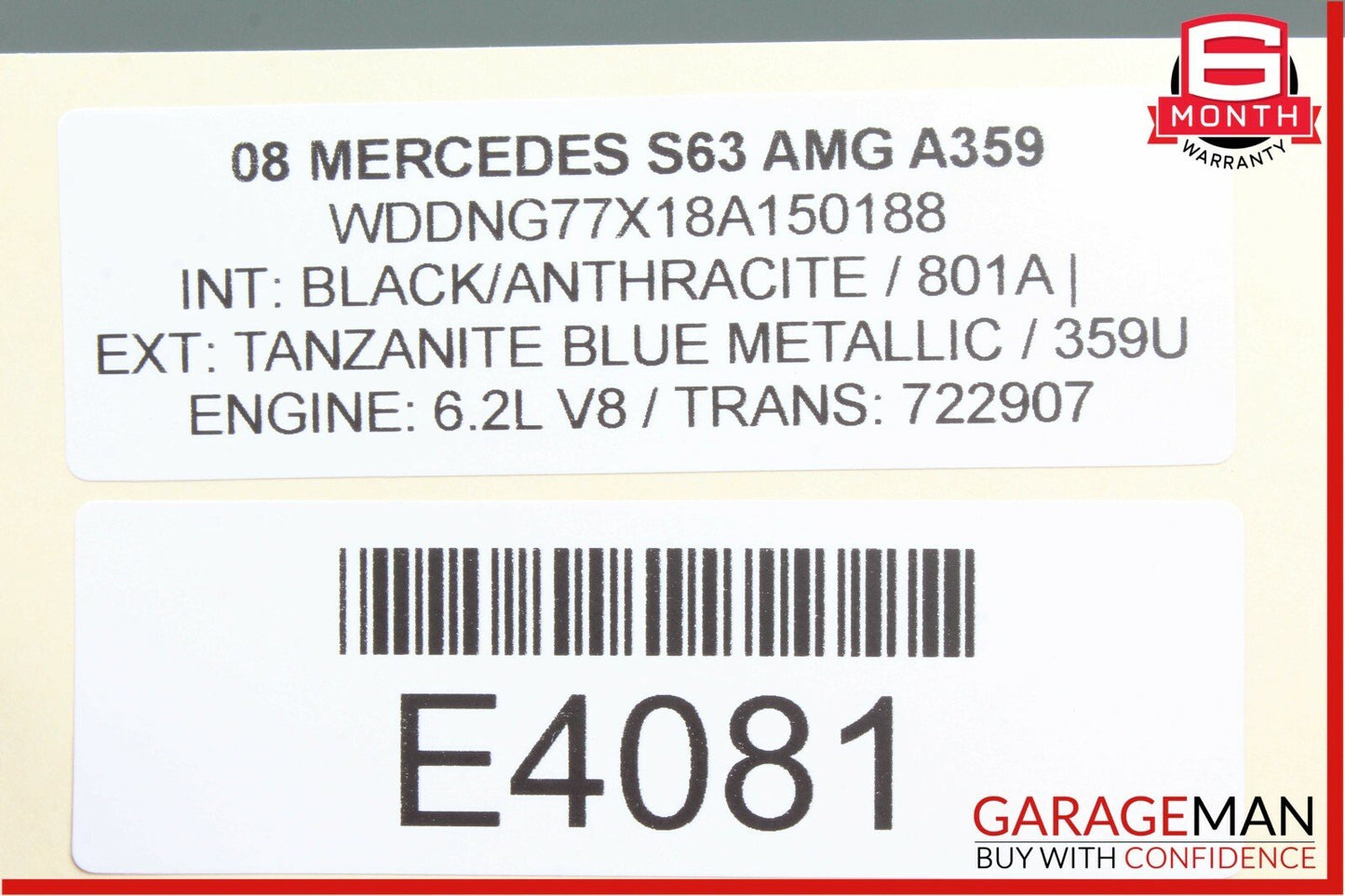 07-14 Mercedes W221 S63 CL63 Parasitic Stopper Antenna Module 2218201889 OEM