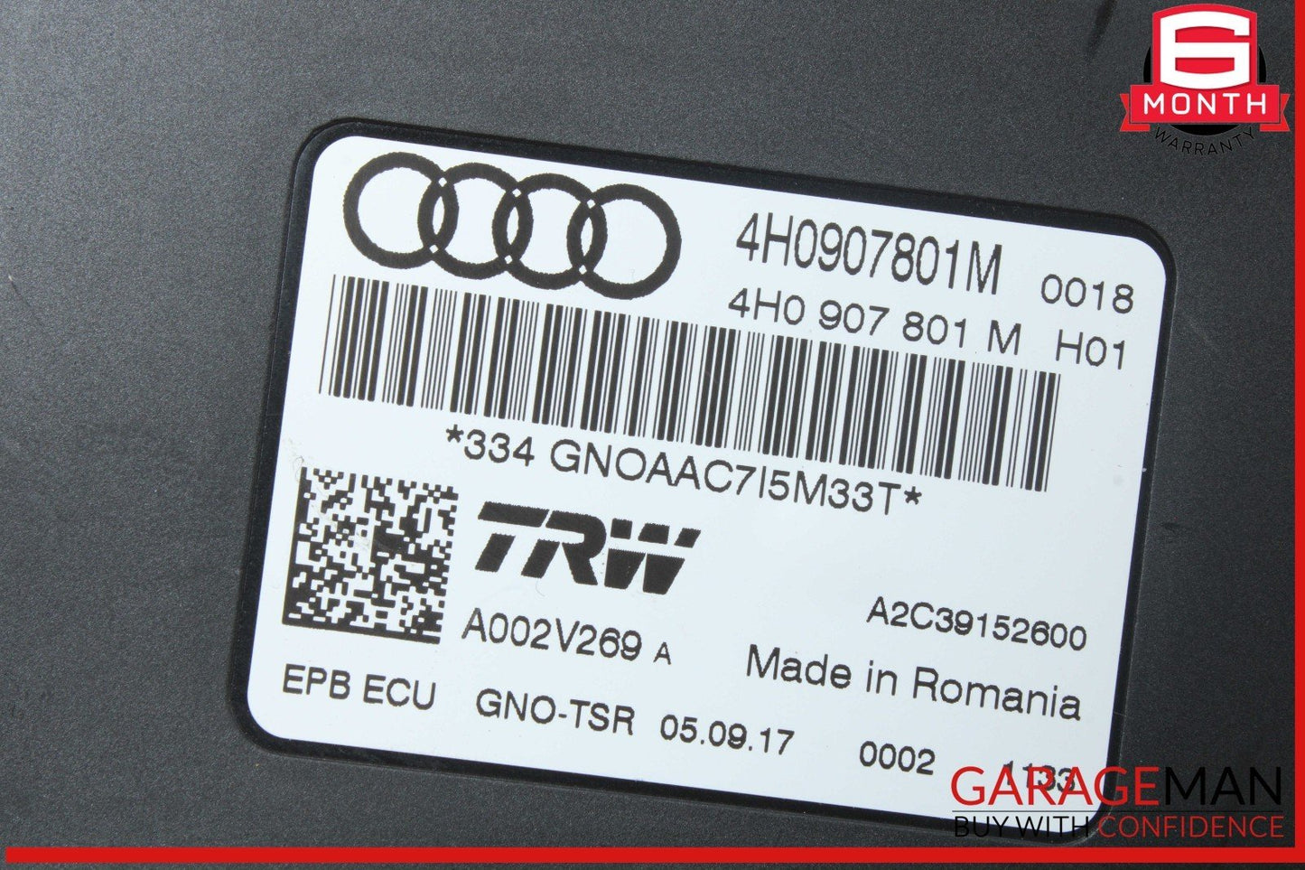 12-18 Audi S6 A7 A6 Electronic Parking Brake Control Module Unit 4H0907801F OEM