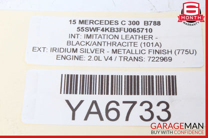 15-20 Mercedes W205 C350e GLC43 AMG Front Dashboard Inlet Air AC A/C Vent Grille