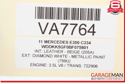 11-17 Mercedes W207 E350 Rear Left and Right Side Trunk Tailgate Lift Strut OEM