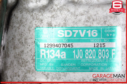 00-06 Audi TT AC A/C Air Conditioning Compressor 1J0820803F OEM