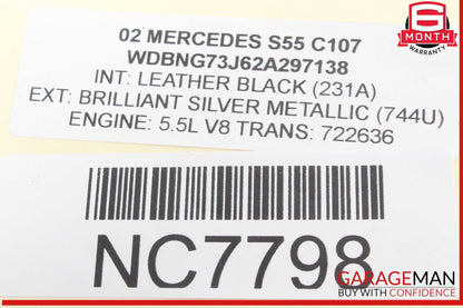 00-06 Mercedes W220 S55 AMG Rear Right Passenger Side Window Regulator Motor