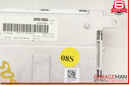09-16 Audi Q5 Front Center Dash Display Screen Monitor 8R0919604