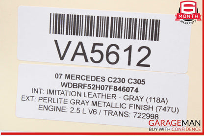 05-15 Mercedes W203 C230 E350 SL550 Engine Motor Air Valve 0021407560 OEM