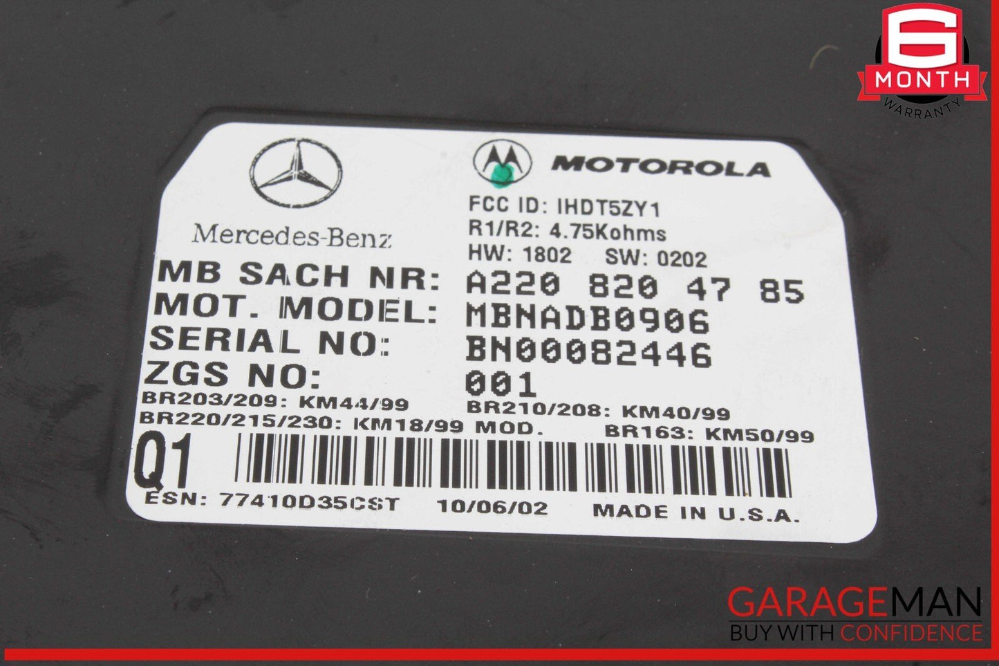 00-06 Mercedes W220 S500 ML320 ML500 E55 AMG Voice Command Control Module Unit