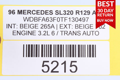 90-02 MERCEDES R129 SL320 CONVERTIBLE DRIVER SEAT MEMORY CONTROL MODULE OEM