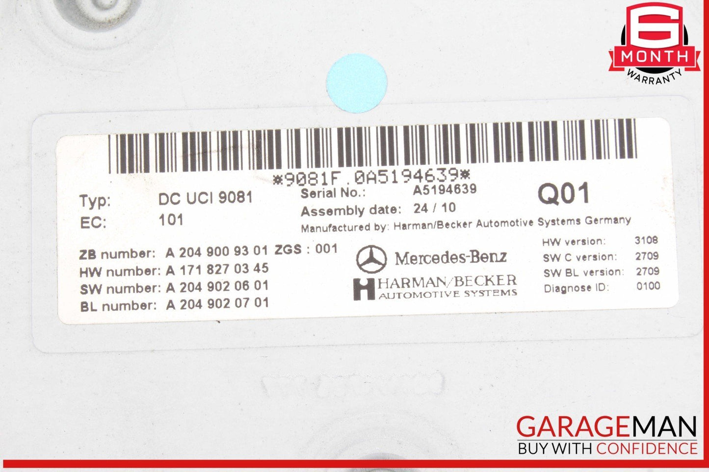 06-14 Mercedes W221 S550 S400 Communication Interface Ipod Control Module Unit