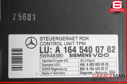 06-13 Mercedes W219 CLS63 AMG CL550 TPMS Tire Pressure Control 1645400762 OEM