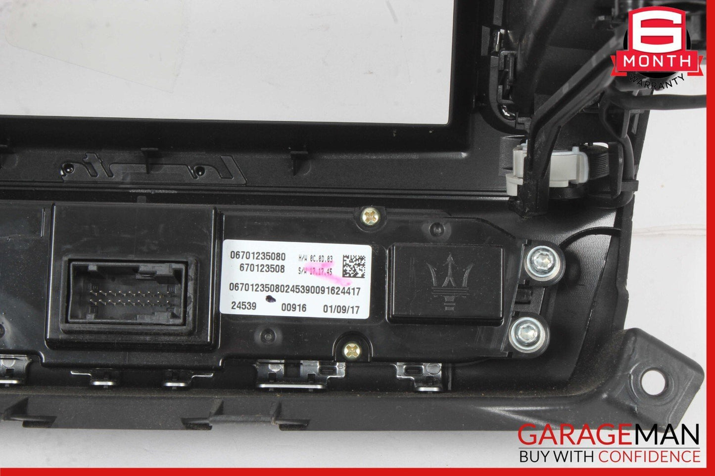 17-23 Maserati Levante AC Heater Climate Control Switch w/ Radio Screen Bezel