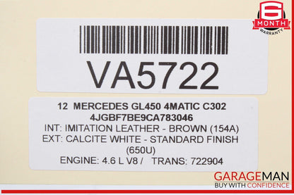 07-12 Mercedes X164 GL450 4MATIC Engine Oil Separator 2730160134 OEM