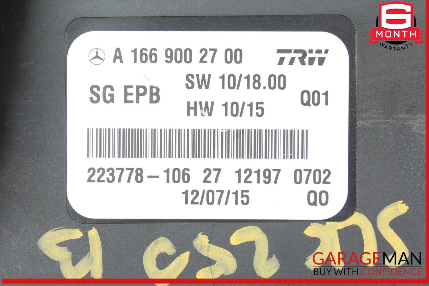 12-20 Mercedes R172 SLK250 SLK350 Hand Parking Brake Control Module Unit OEM
