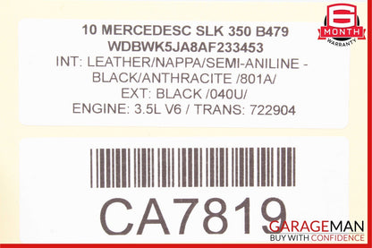 09-11 Mercedes R171 SLK300 SLK350 Front Right Seat Belt Seatbelt Retractor Black