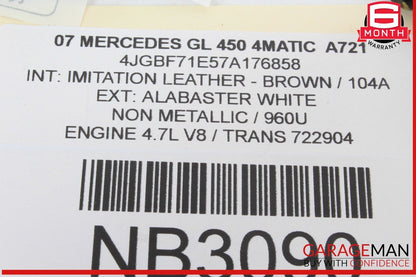 06-12 Mercedes X164 GL450 ML500 Windshield Washer Fluid Reservoir Tank Bottle
