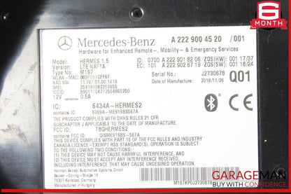 15-20 Mercedes W213 E300 Telematics Communication Bluetooth Control Module OEM
