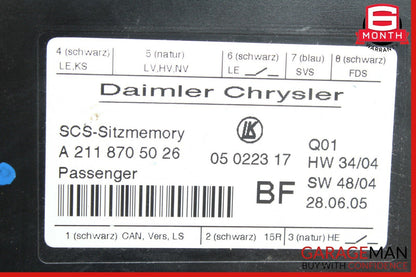 03-11 Mercedes CLS500 E350 ML350 Front Right Seat Control Controller Module OEM
