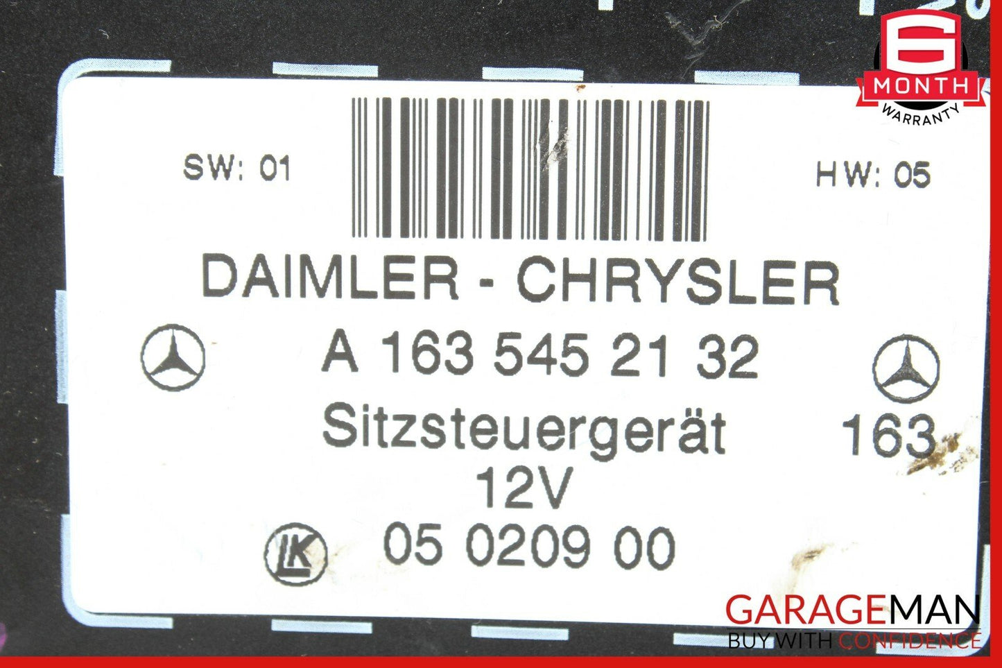 98-05 Mercedes W163 ML350 ML500 ML55 AMG Front Left / Right Seat Control Module