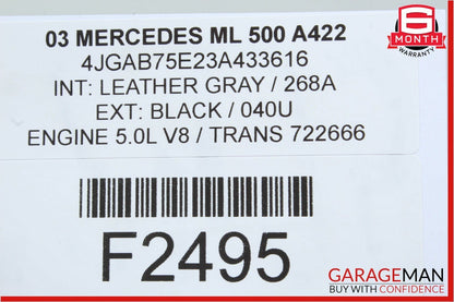 98-05 Mercedes W163 ML500 ML350 Rear Diff Differential Axle Carrier OEM