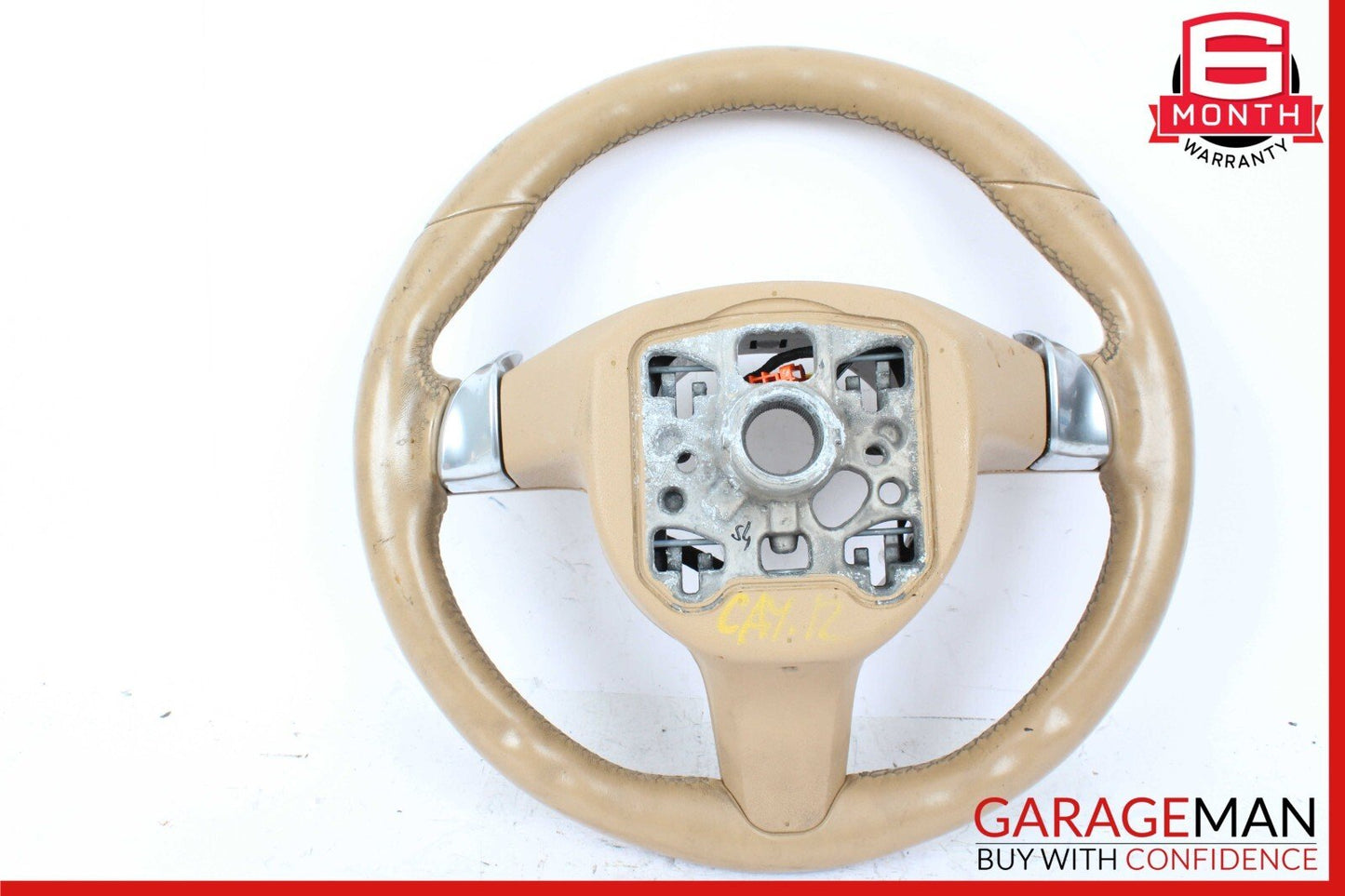 11-14 Porsche Cayenne 958 Steering Wheel w/ Paddle Shifters Beige OEM