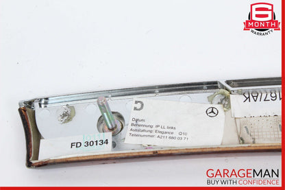 03-09 Mercedes W211 E320 E500 Dashboard Dash Left Molding Trim Wood 2116800371