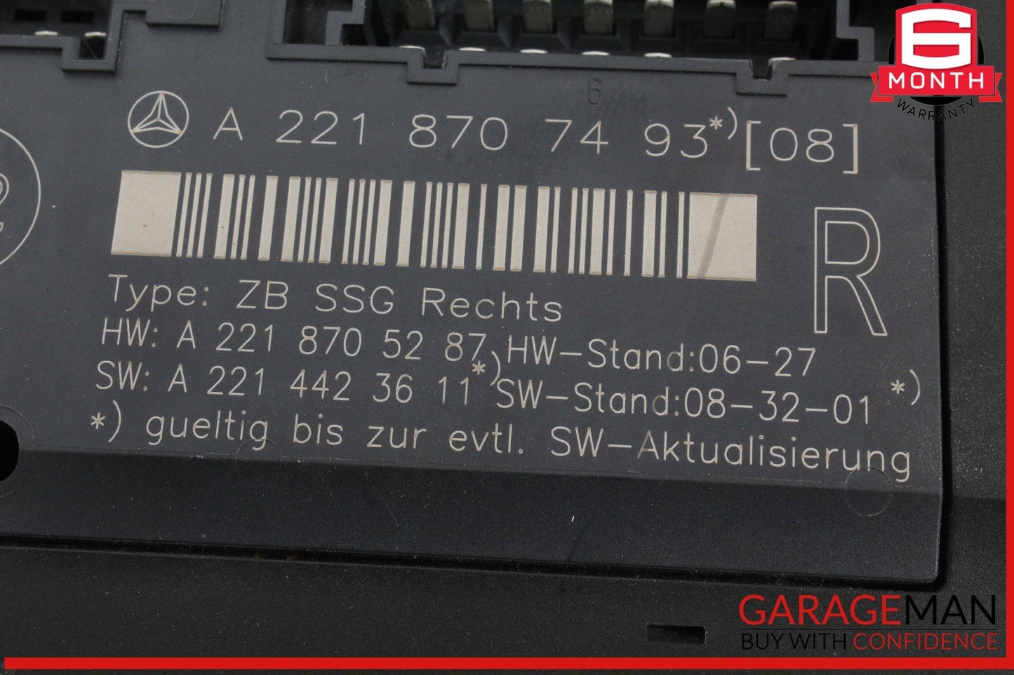 07-13 Mercedes W221 S550 S400 Front Right Under Seat Control Module 2218707493