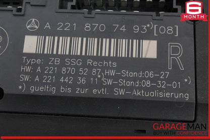 07-13 Mercedes W221 S550 S400 Front Right Under Seat Control Module 2218707493