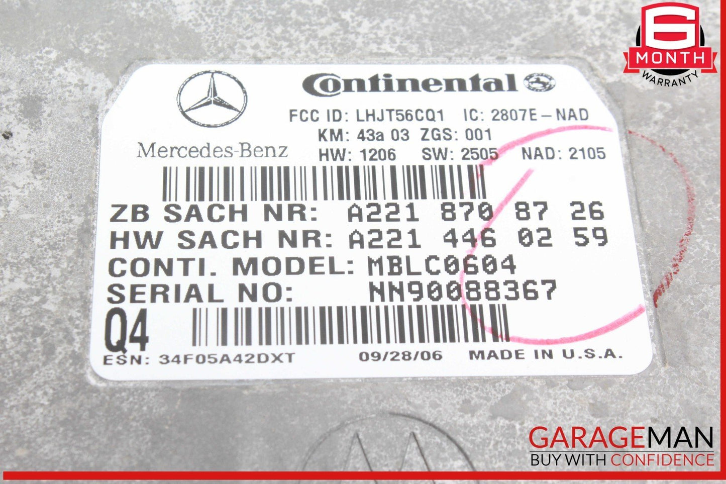 Mercedes X164 GL450 4MATIC Voice Communication Control Module 2218708726 OEM
